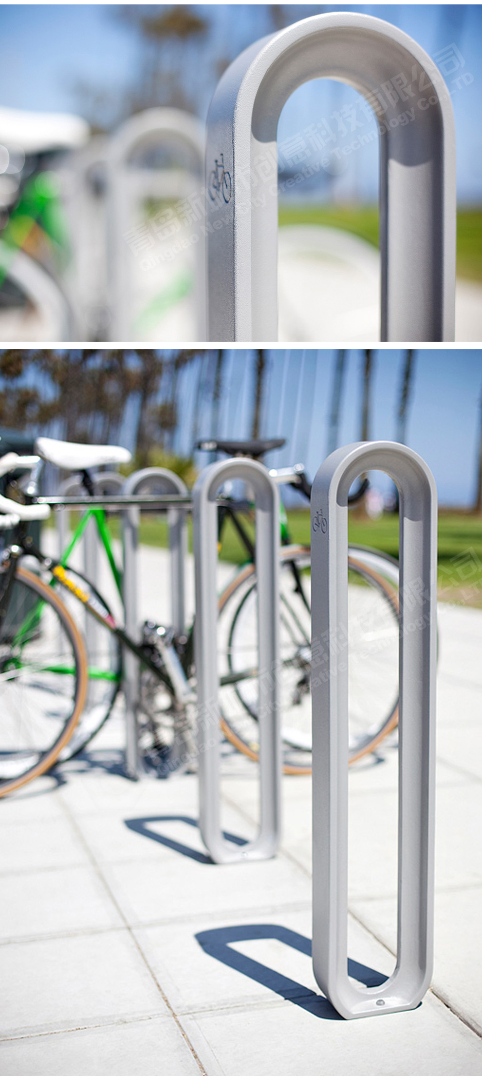 自行车停车架自行车摆放架停车位摆放架卡位式停车柱公共场所车架