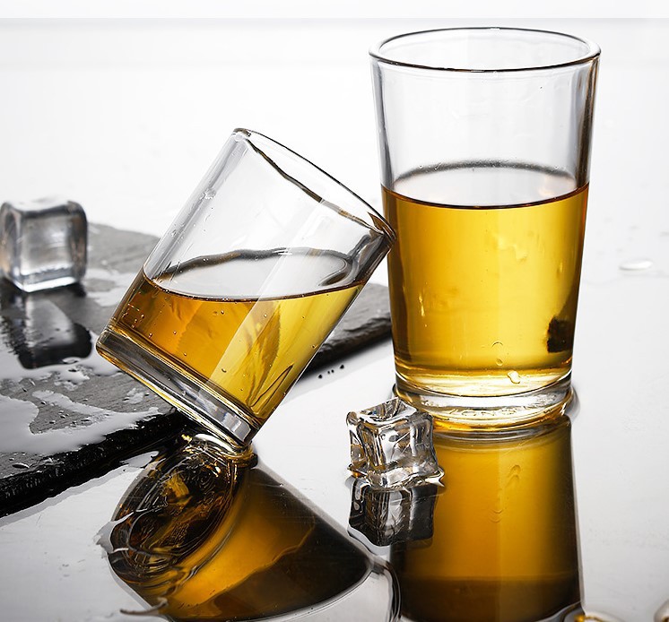 直身全钢化杯玻璃杯水杯斜身啤酒杯耐热茶杯酒店家用ktv加厚水