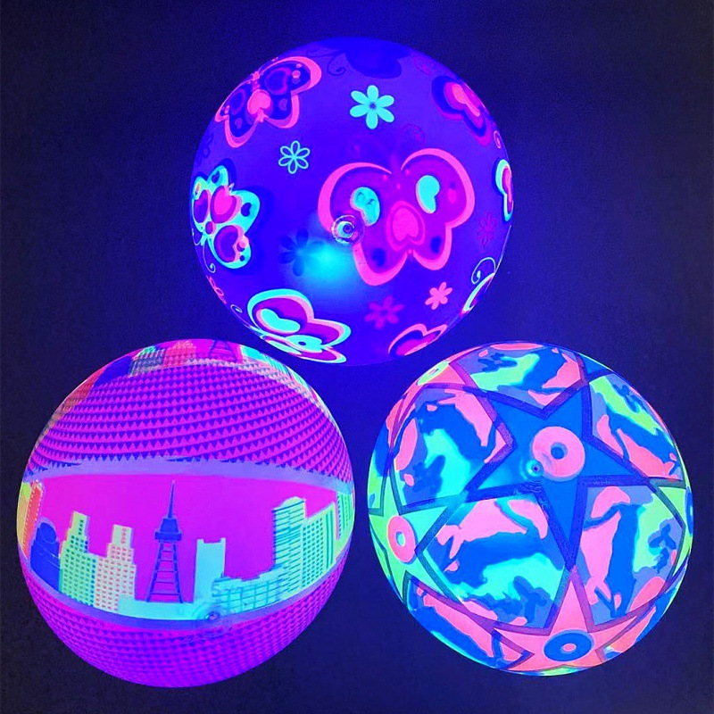 发光弹力球新款拍拍闪光充气荧光球儿童亲子互动玩具地摊摆摊批发