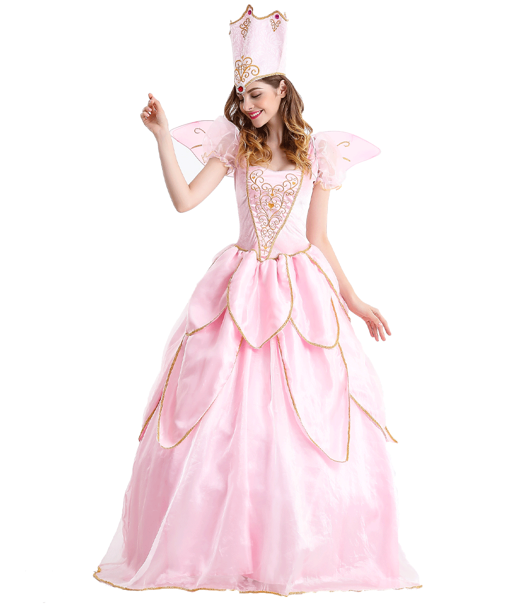新款童话故事灰姑娘粉色仙女教母服装公主装舞台装演出服