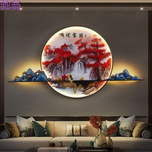 2IK新中式中国风发光壁画灯客厅沙发电视背景墙装饰画壁灯茶室壁