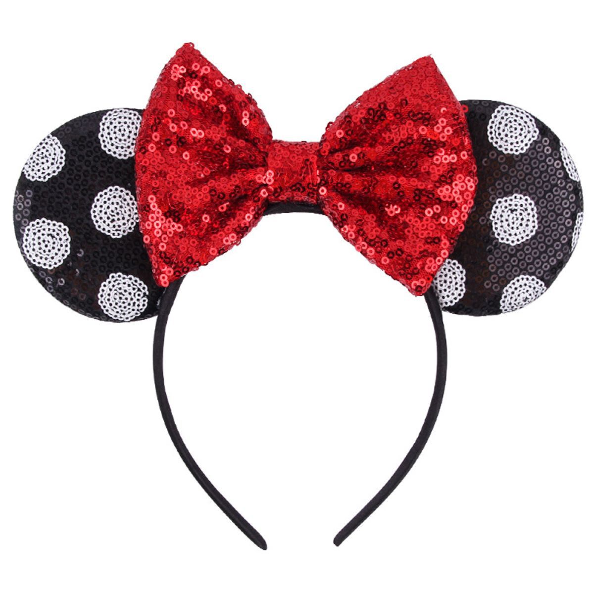 Mickey Headband Colorful Sequins Mickey Ear Hair Accessories; Sequins Bow Headdress Stage Performance Decoration