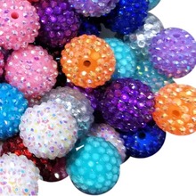 10-22MM树脂钻球球 随机混色钻球珠子Chunky Beads DIY镶钻大珠子