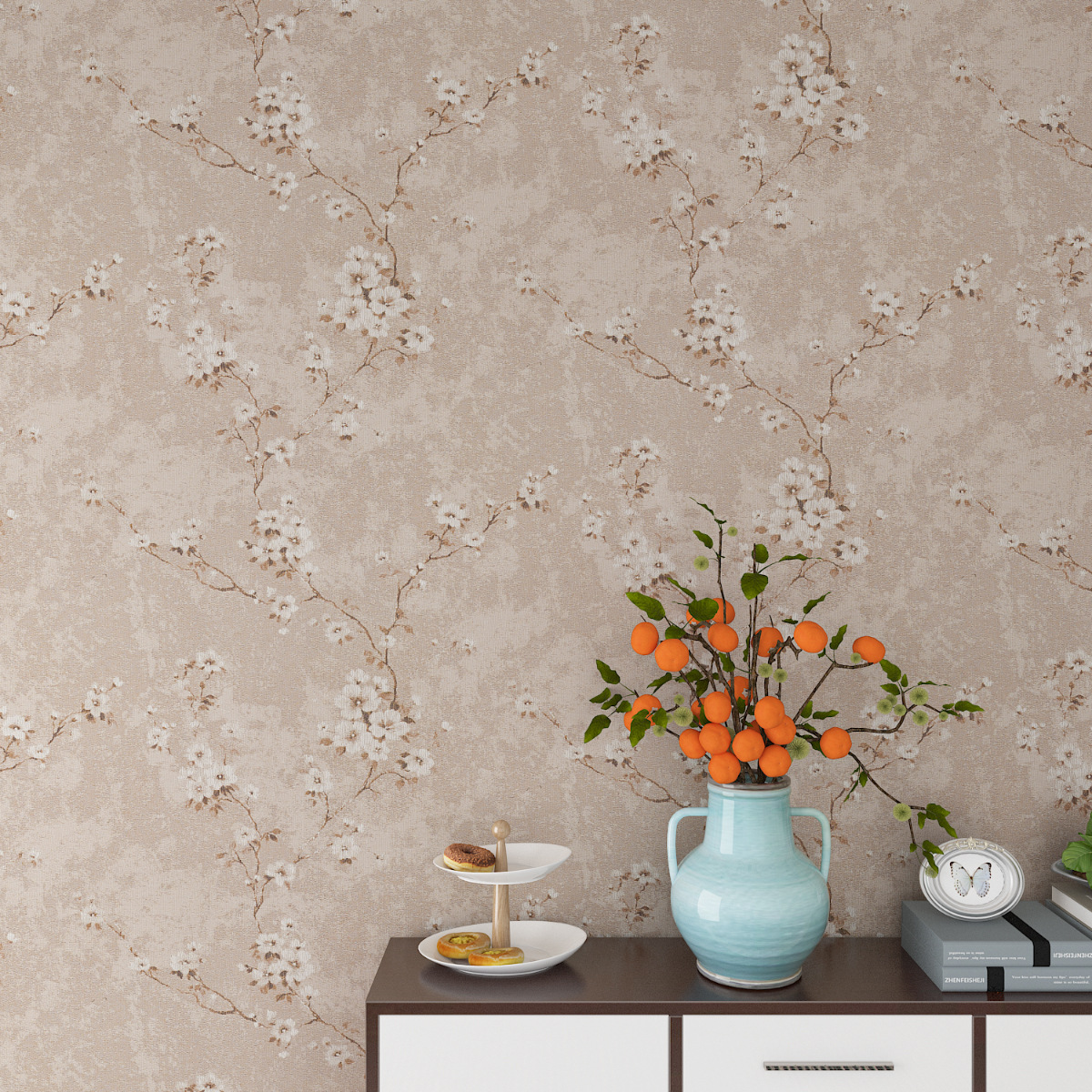 全屋高精密无缝提花墙布新中式轻奢美式家装客厅卧室简约壁布批发