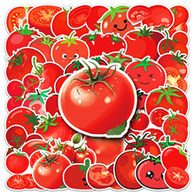 50张番茄涂鸦贴纸个性跨境卡通水果蔬菜装饰水杯手机壳电脑贴纸