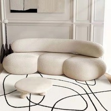 北欧新款美容大弧形沙发高档服装店异形布沙发现代会所个性沙发