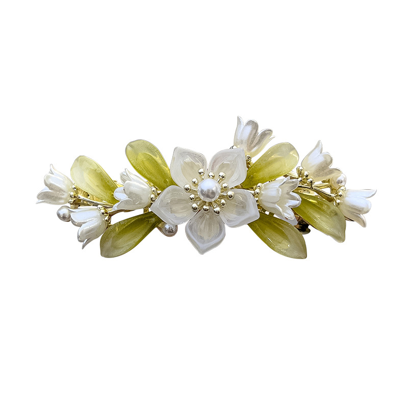 Summer Super Fairy Linglan Flowers Barrettes Retro Temperament National Fashion Spring Clip 2022 New Niche Ponytail Head Clip