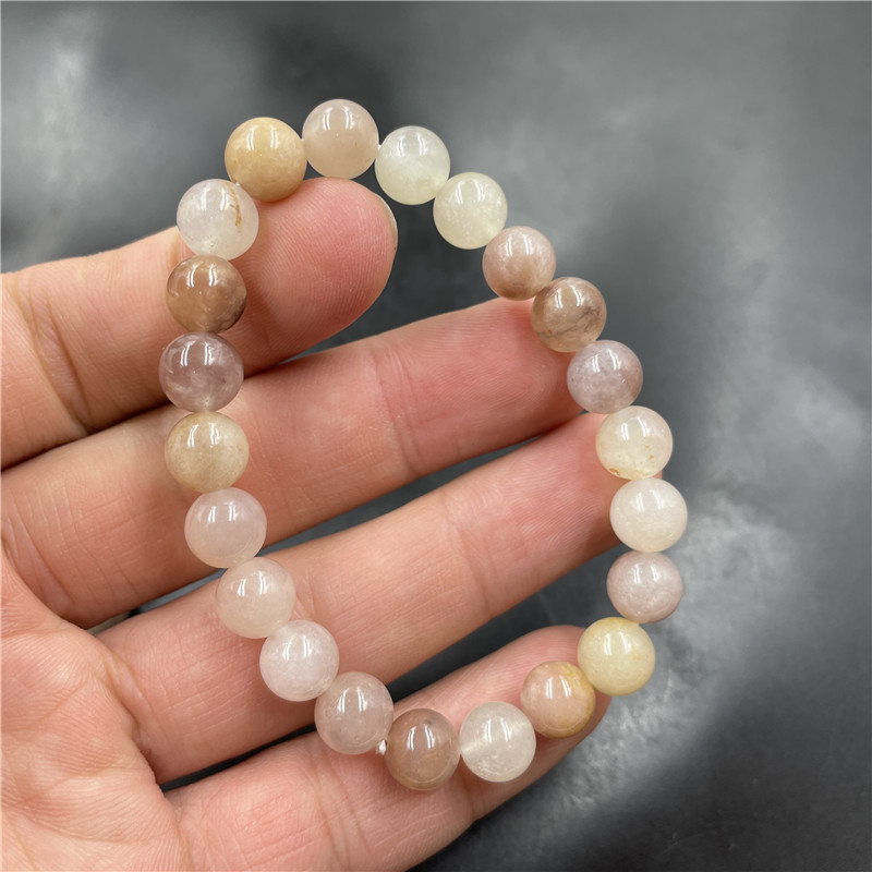 老玉匠 8毫米紫罗兰金丝玉圆珠手链 女款女式小珠子手串