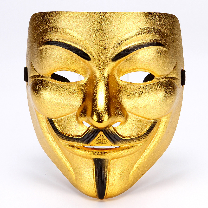 v字磨砂电镀金银加厚面具 电影主题同款新料v字仇杀队恐怖面具