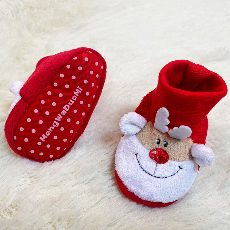 0-1 Years Old Newborn Baby Autumn and Winter Shoes 3-6-12 Months Old Baby Anti-Fall Soft Bottom Toddler Socks Tube Shoes Anti-Fall