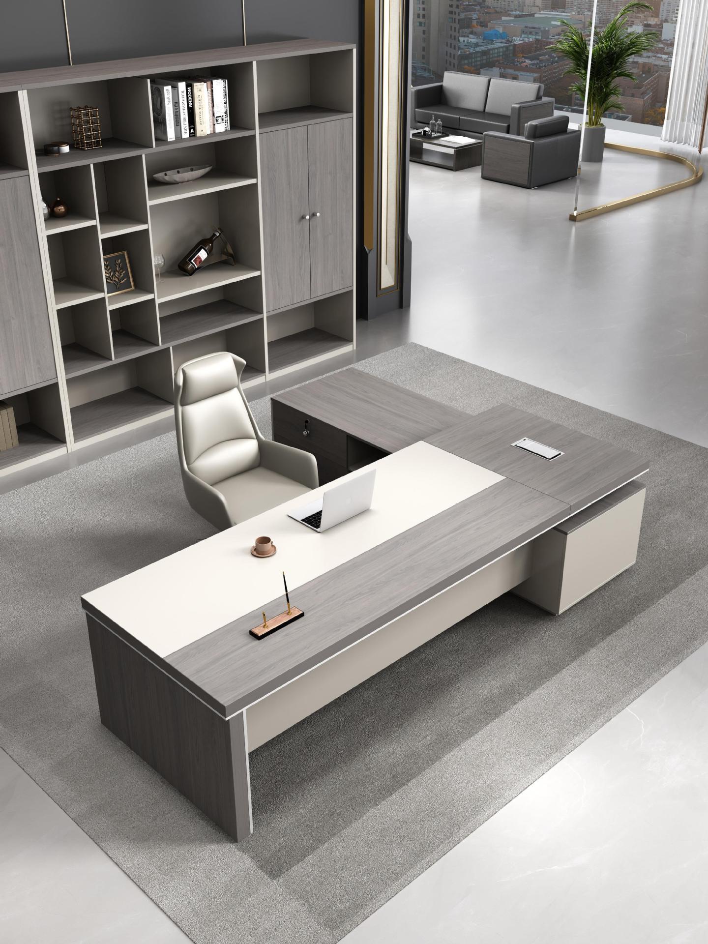 老板桌办公桌简约现代经理主管办公室家具总裁桌子大班台桌椅组合