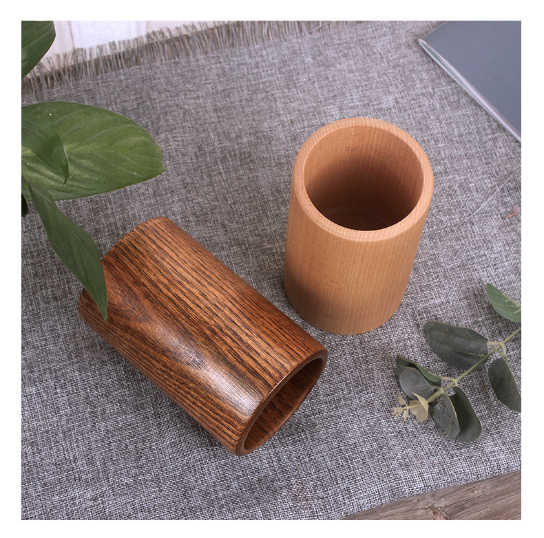 批发木质笔筒酸枣木筷子筒圆柱形厨具收纳筒 学习办公用具可logo