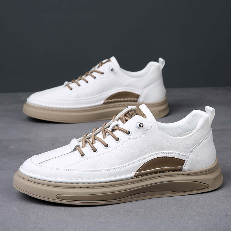 江南袋鼠男鞋春秋款休闲板鞋软底透气小白鞋男款一脚蹬男皮鞋