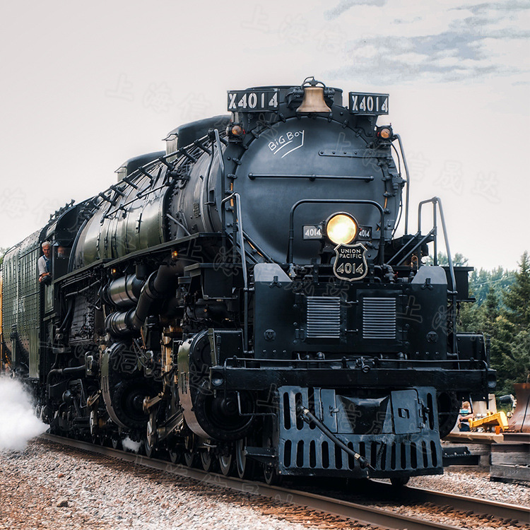 定制老古董蒸汽火车模型铁路运输轨道车复古火车餐吧水吧美陈装饰