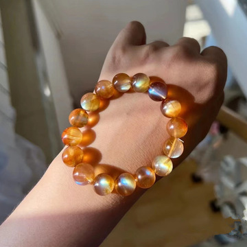 安德森手串金色安德森手链西藏日长石安德森水晶黄安德森长石手链