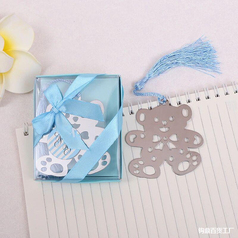 办公学习文具金属不锈钢小熊流苏书签 创意个性礼物学校礼品赠品