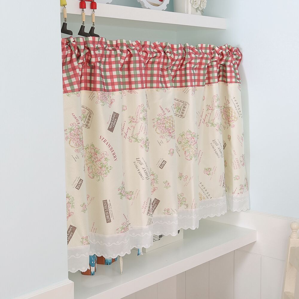 小窗帘短窗免打孔小窗户卧室遮光布帘柜帘卫生间飘窗厨房简易半帘