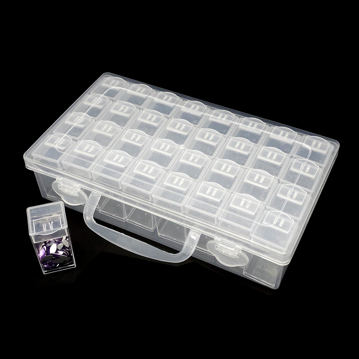 DIY Storage Beaded Transparent 64 Grid Bead Storage Box Desktop Portable Nail Ornament Bead Plastic Storage Box