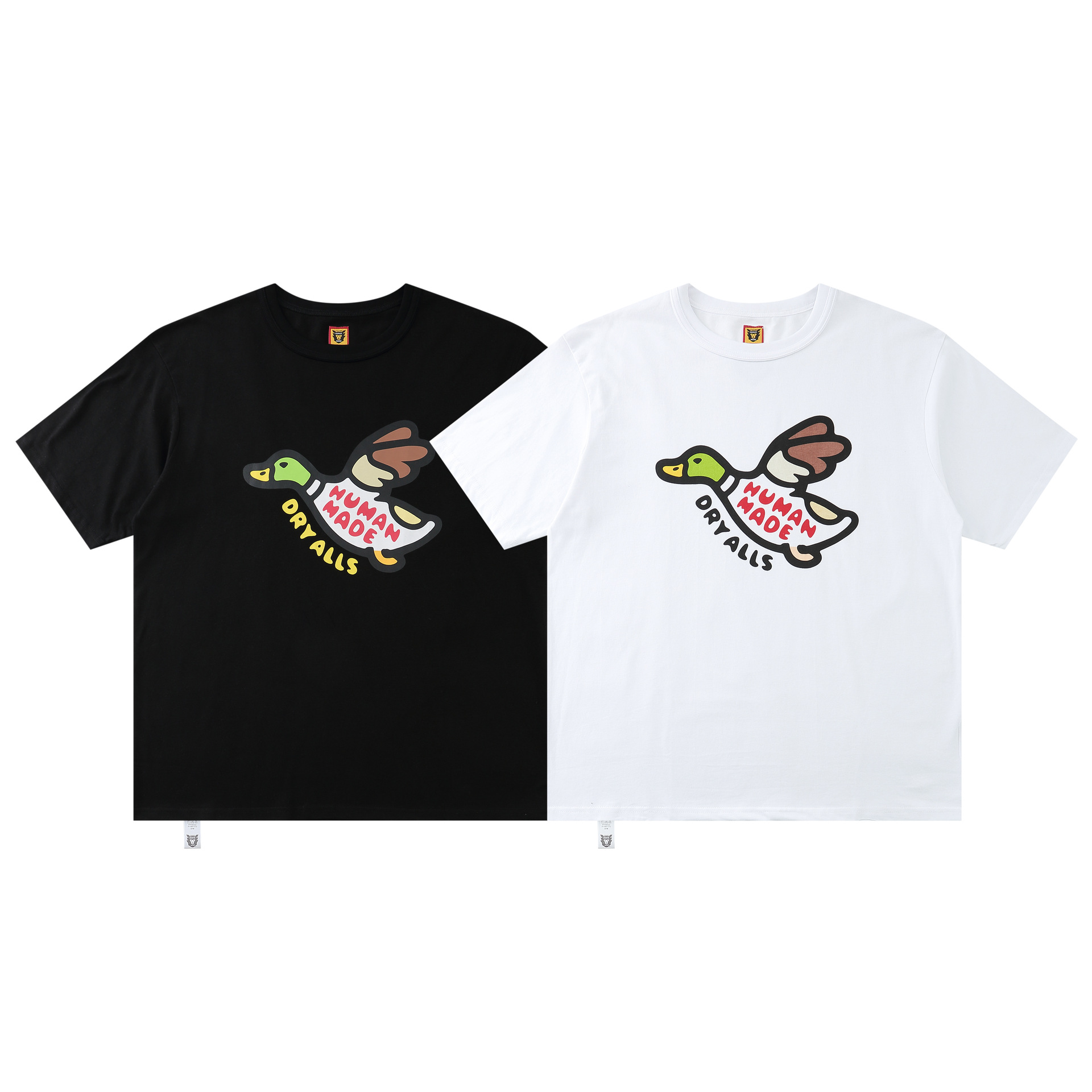 nigo human made短袖男女卡通飞鸭子logo印花宽松t恤网红情侣同款