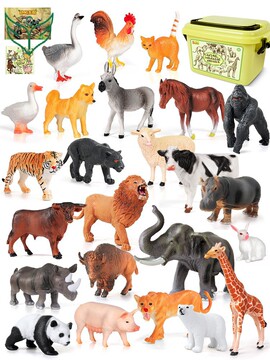 纽奇儿童仿真动物模型玩具套装宝宝认知大恐龙益智男孩农场小动物