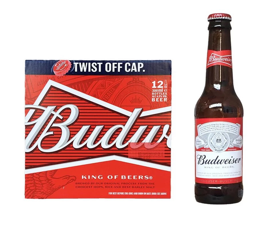 英国百威旋盖红/旋盖蓝精酿拉格小麦啤酒300ml