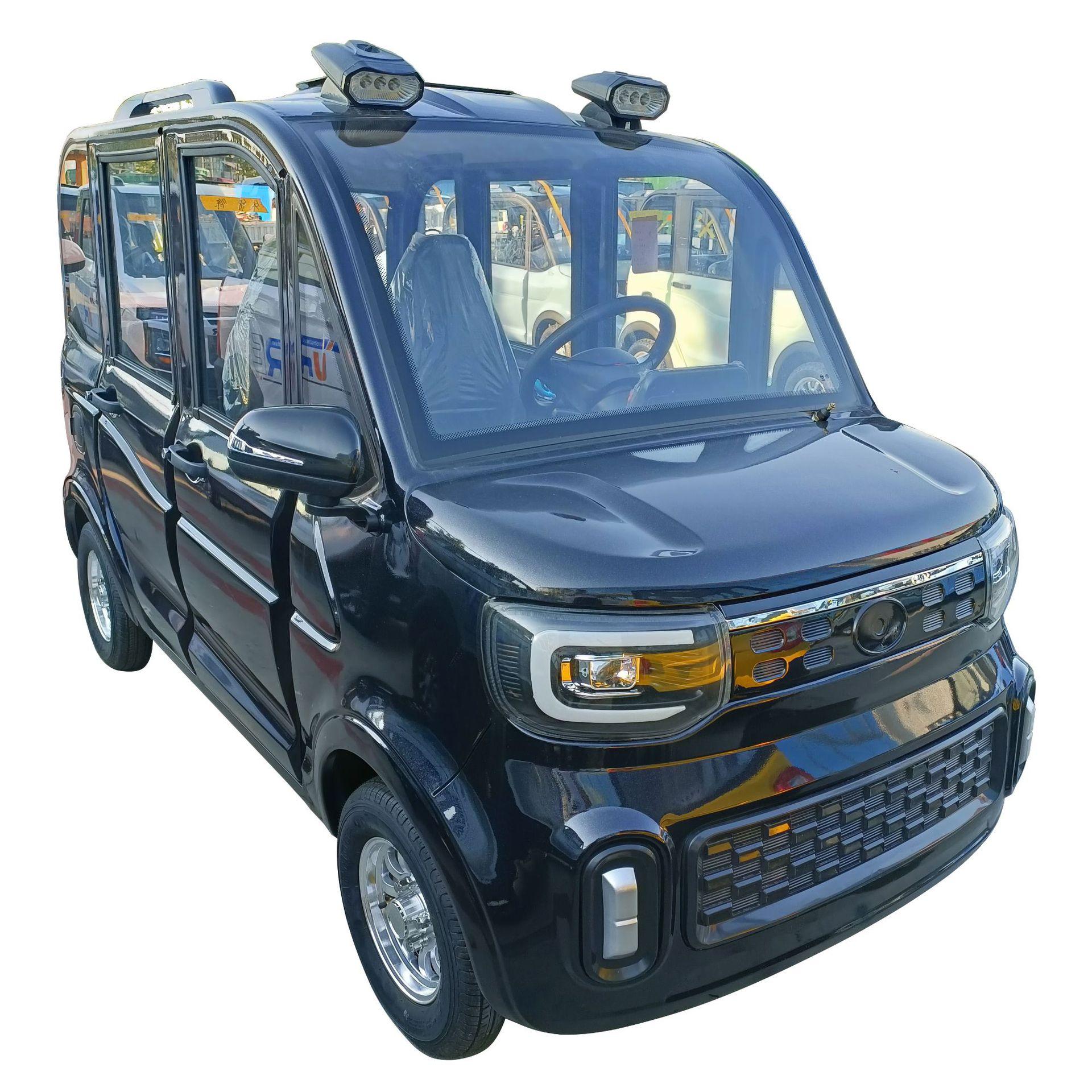 电动四轮车女士接送孩子老人代步车油电两用新能源汽车盘式把式