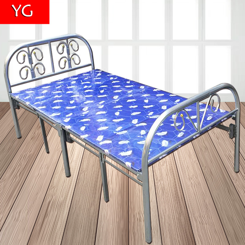 钢管折叠床四折床简易午休单人双人床成人铁架床1.2米1.5米木板床