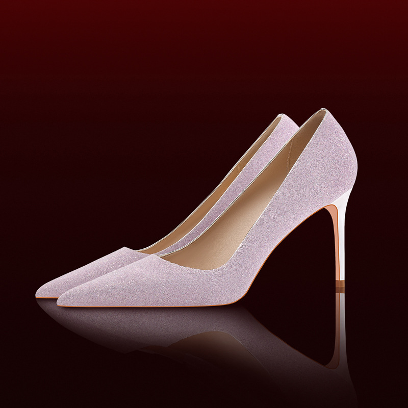 2022秋冬季新款女鞋尖头细跟高跟鞋格利特名媛辣妈正装宴会婚鞋女