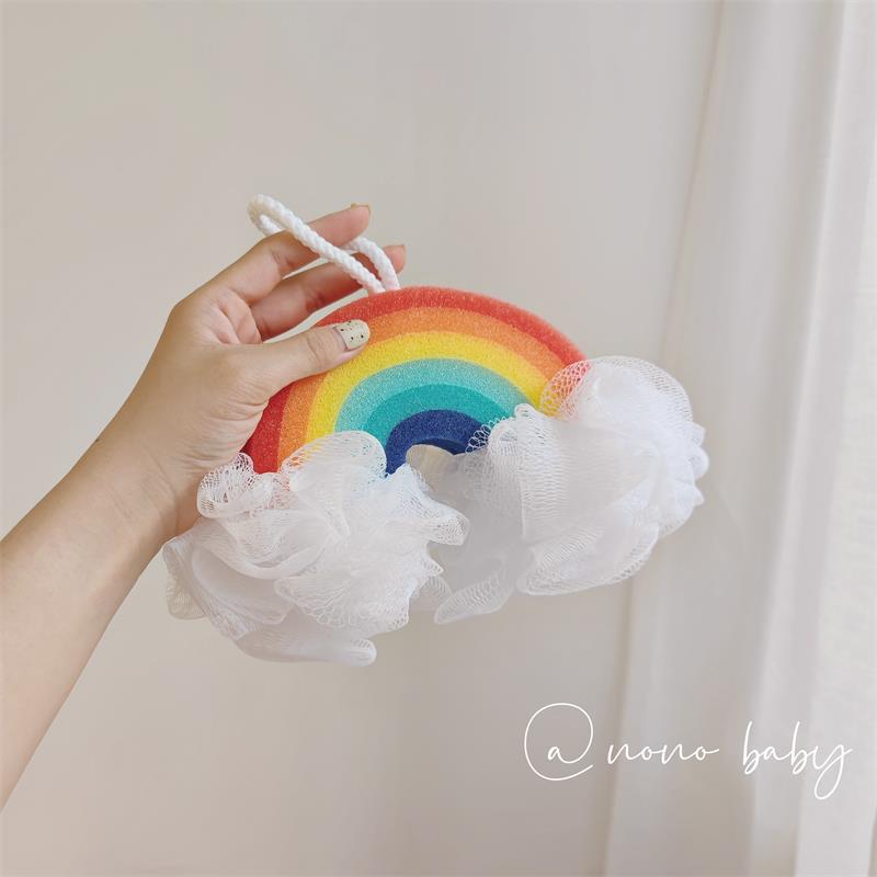 Nono Cute Ins Rainbow Loofah Bath Flower Sponge Facial Cleanser Children's Bubble Net Red Wash