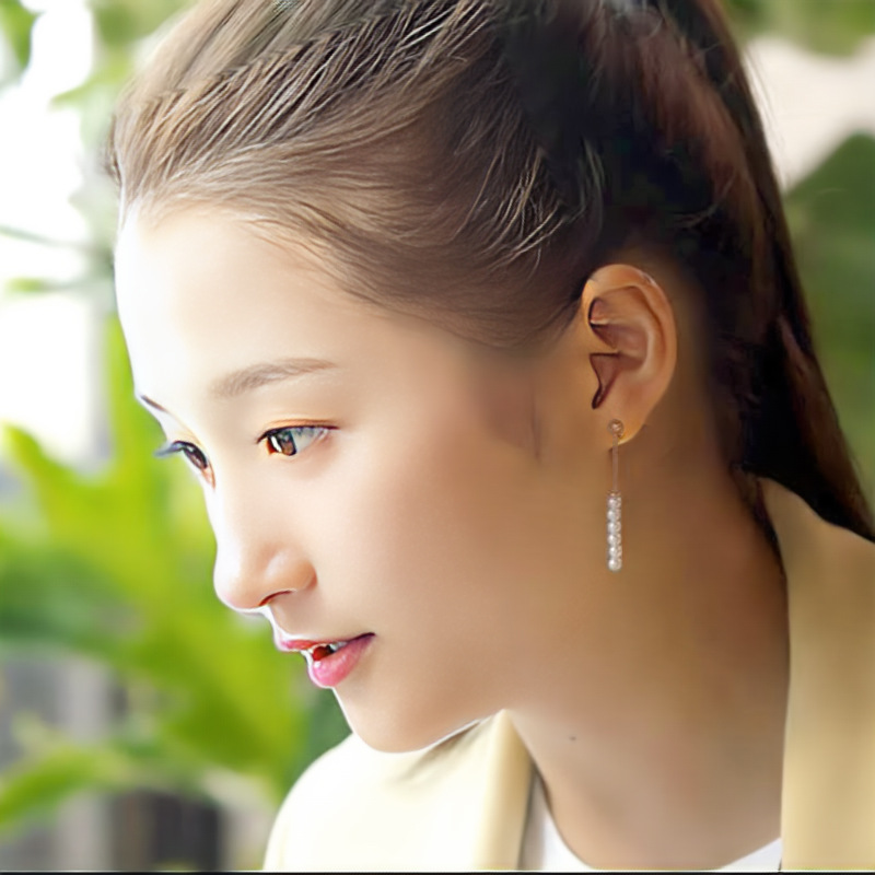 925银耳钉二十不惑关晓彤同款贝壳珍珠耳饰耳线时尚百搭银饰品