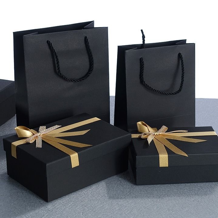 黑色礼物盒女大号礼盒包装盒男生生日礼物盒子空盒精美装饰礼品盒