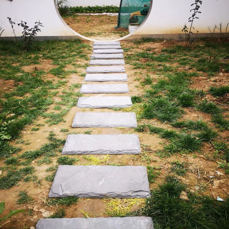 天然青石板踏步石庭院花园草坪垫脚汀步脚踏石户外小院子铺路地砖