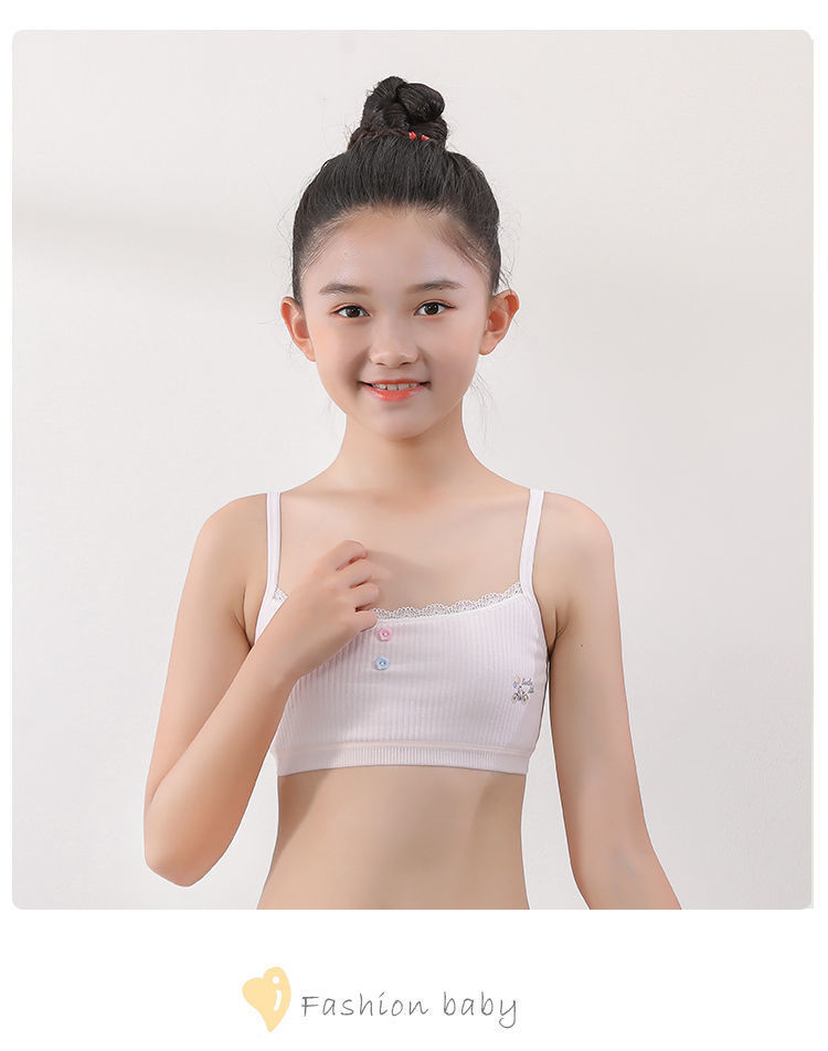 新款发育青春期少女背心初中生8-15岁内衣纯棉夹棉文胸女童背心