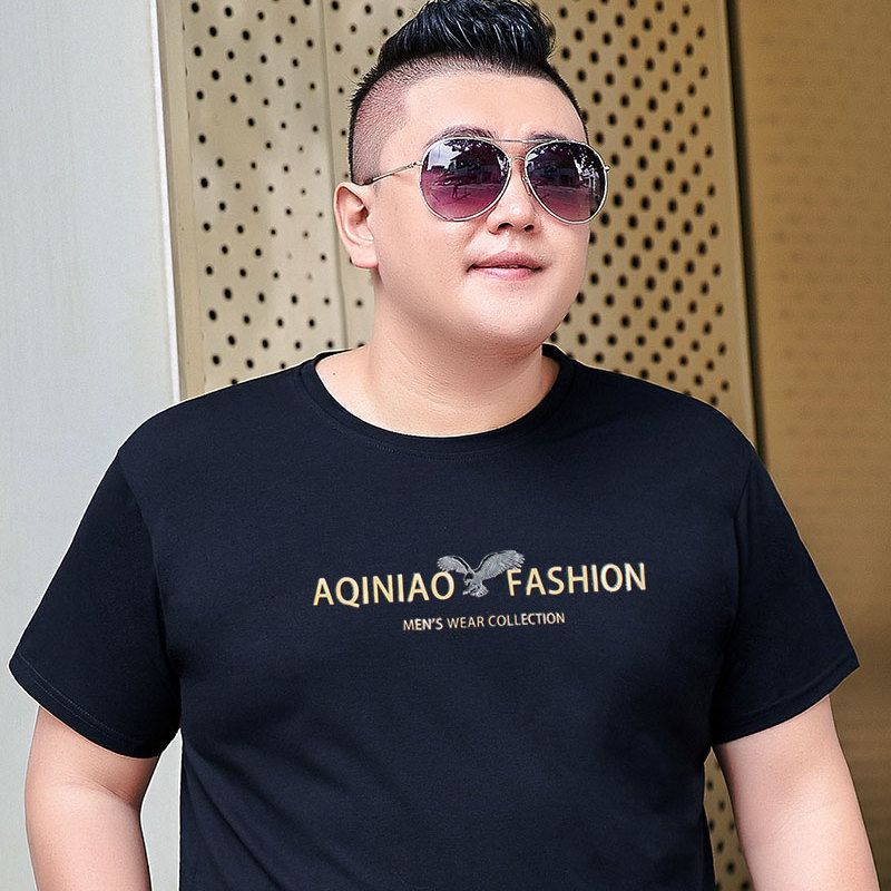 2023 plus Size Men's Clothing Short Sleeve T-shirt Men's Loose Half Sleeve round Neck Korean Style Loose Short T Cross-Border Supply Stall Wholesale