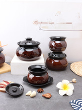 DA4K耐高温瓦罐煨汤小瓦罐商用沙县小吃汤罐隔水炖盅老式加厚陶瓷
