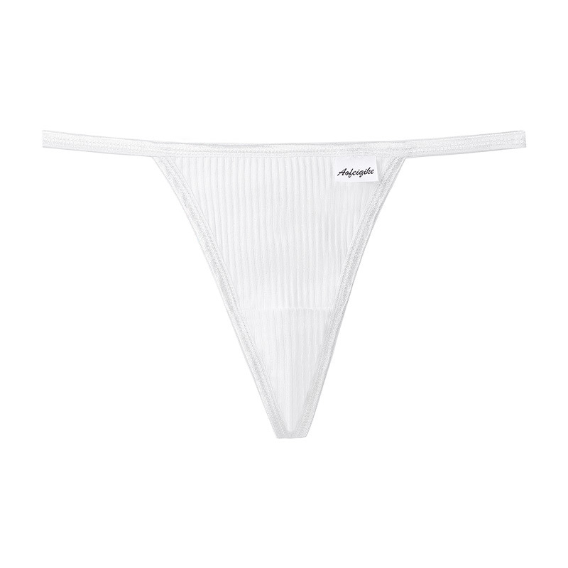 Pure Cotton European and American Sexy T-Back Women's Low Waist Comfortable and Breathable Women's T Shape Underwear Bikini Thin Belt Women's Underwear