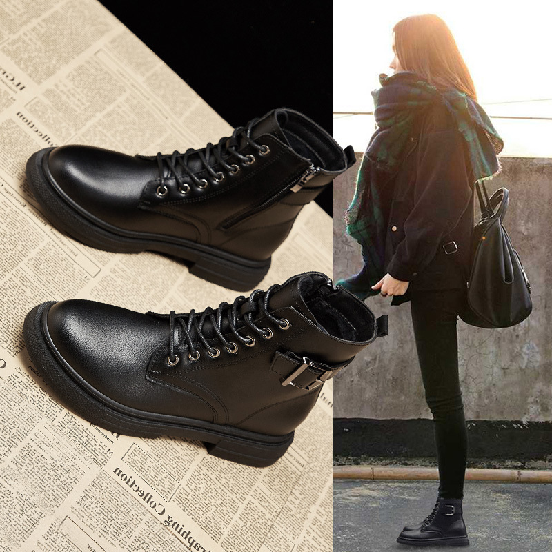 British Platform Martin Boots Women‘s Boots 2023 New Autumn Short Boots Lace-up Platform Leisure Street Shot 8611 Single