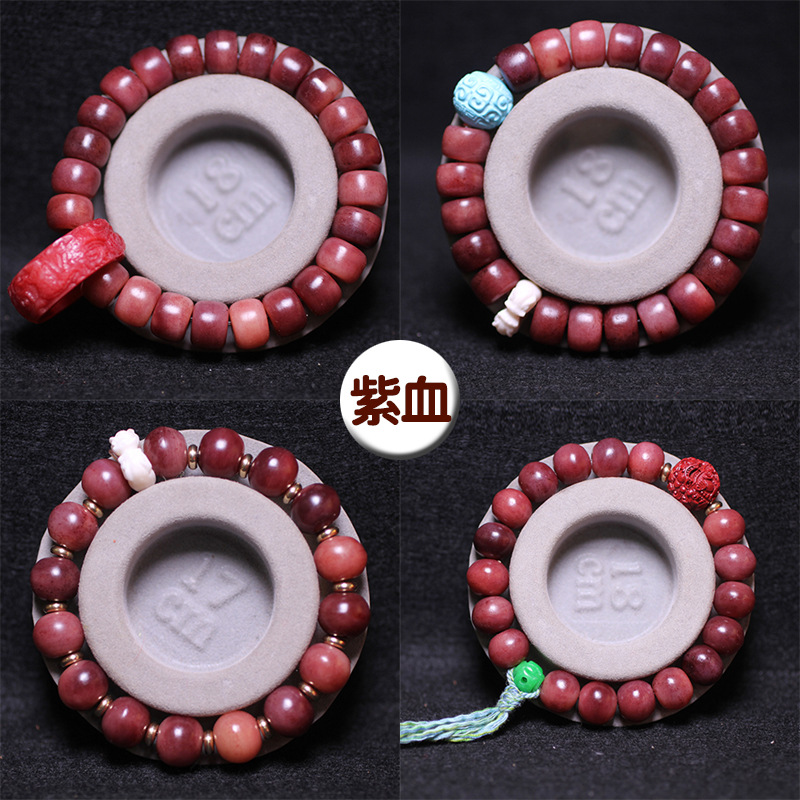 紫血骆驼骨手串 紫色骨头桶珠苹果珠佛珠念珠手链12mm