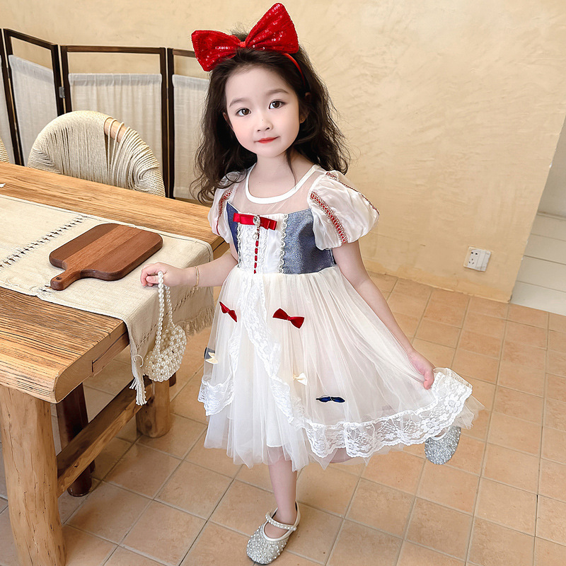 女童连衣裙春夏季2024新款短袖白雪公主连女夏装裙子儿童装公主裙