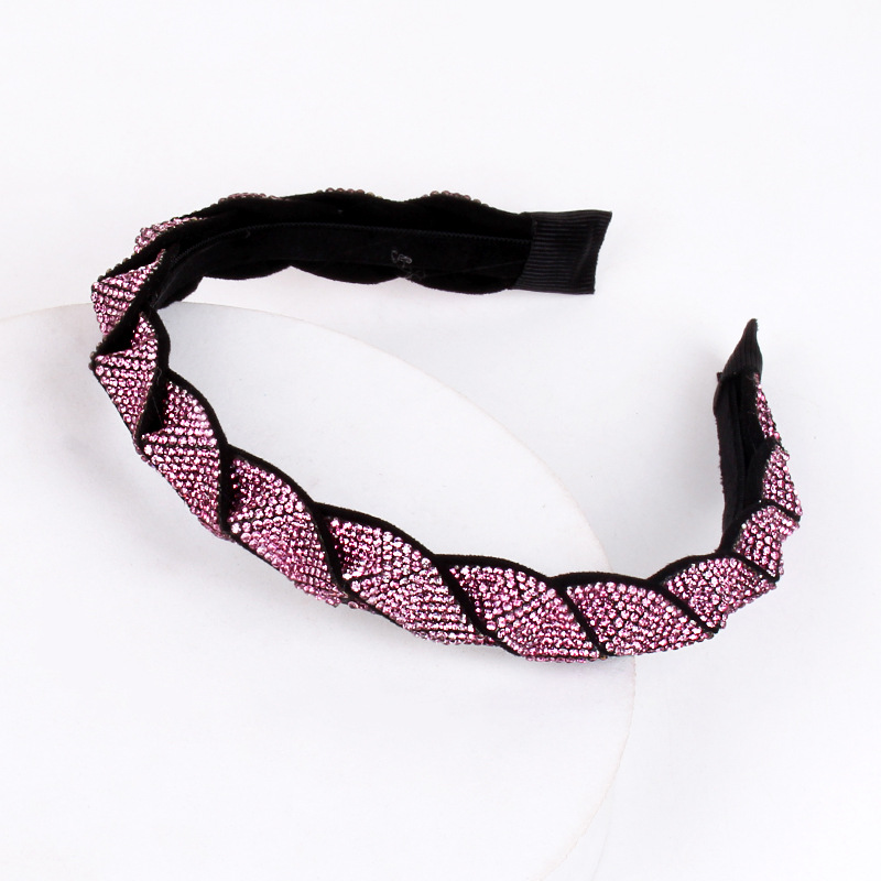 Yingmin Accessory Braided Hair Band Female Ins Diamond Hair Band Korean High Sense Headdress Hair Hoop Hair Accessories