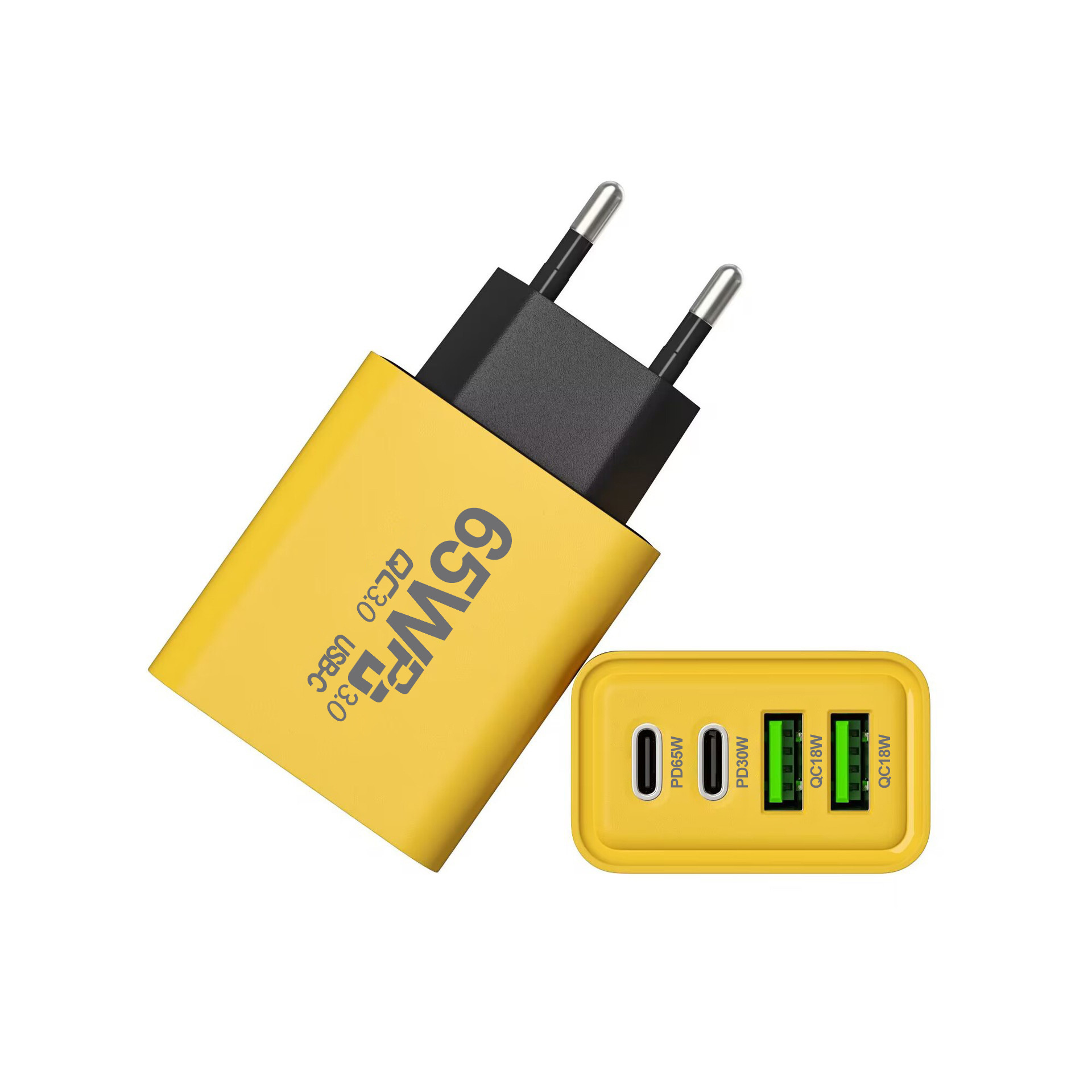 65w氮化镓pd充电器 2a2c多功能65w适配器 跨境新款65w四口充电器