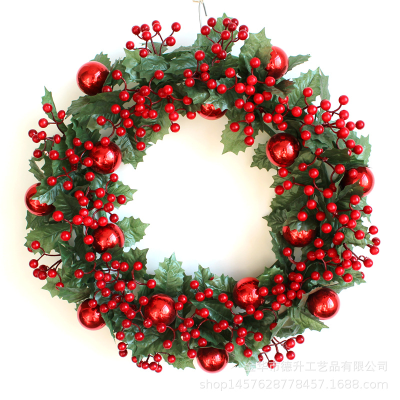 Cross-Border E-Commerce Factory Direct Sales Hotel Scene Christmas Decoration Christmas Flower Jequirity Bean Decoration Garland