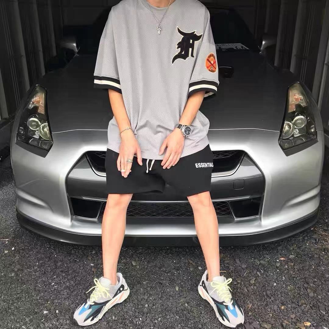 跨境潮牌fear of god第五季主线勋章比伯同款fog网眼短袖t恤男女