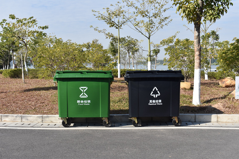 批发660l升户外商用环卫箱特大号灰色分类其他塑料无盖工业垃圾桶