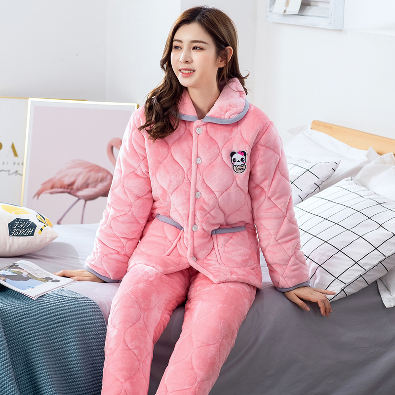 棉睡衣女冬加厚少女女款冬装家居服长袖可爱女土冬天穿的妈妈棉衣