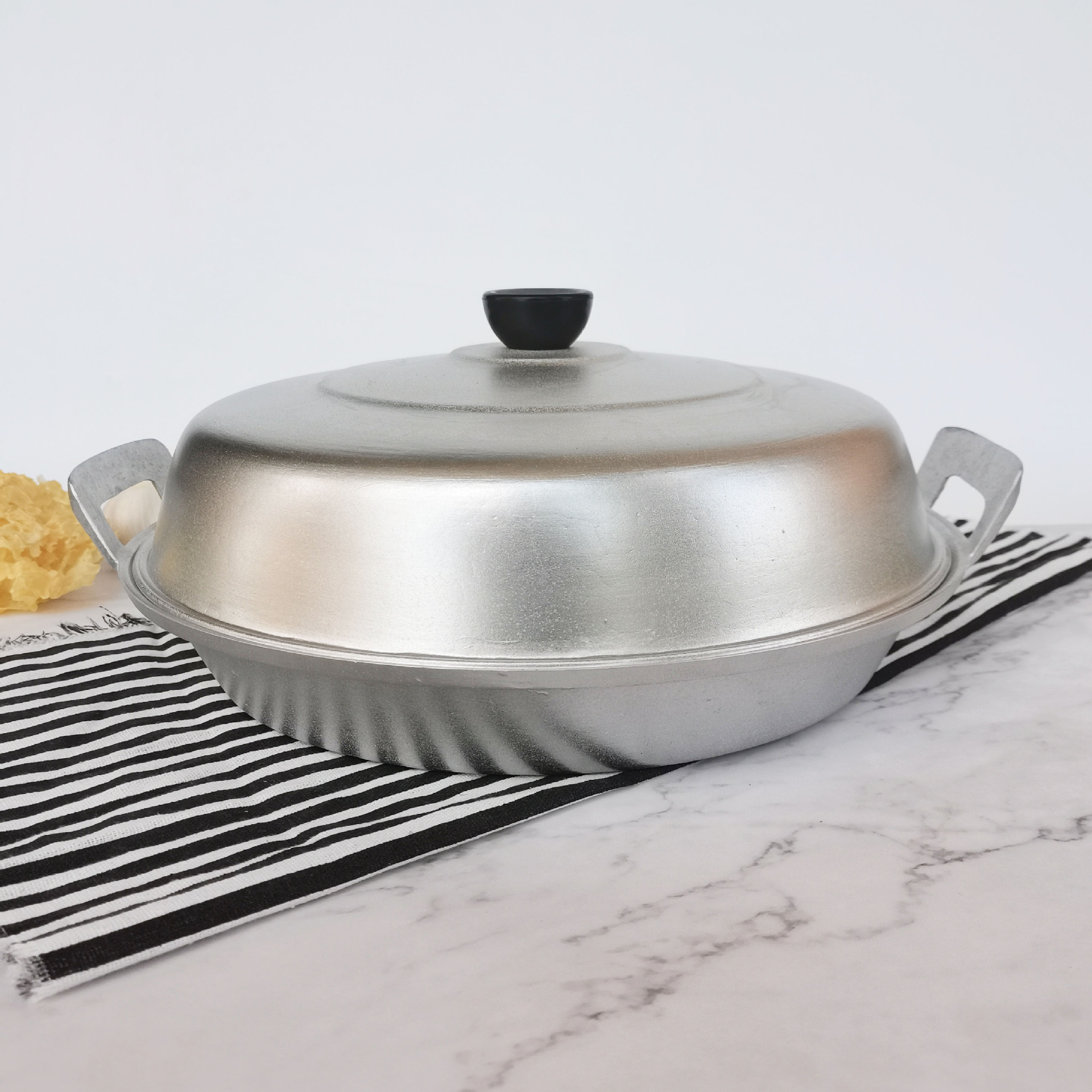 铝平底锅家用老式加厚手工铸铝平锅鏊子吕平底烙饼锅铝平底锅煎锅