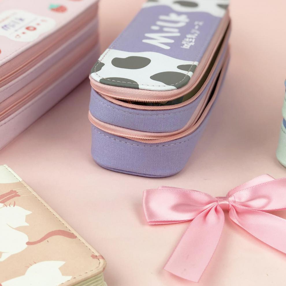 双层笔袋女ins日系少女心铅笔袋中小学生可爱文具盒网红笔盒抖音
