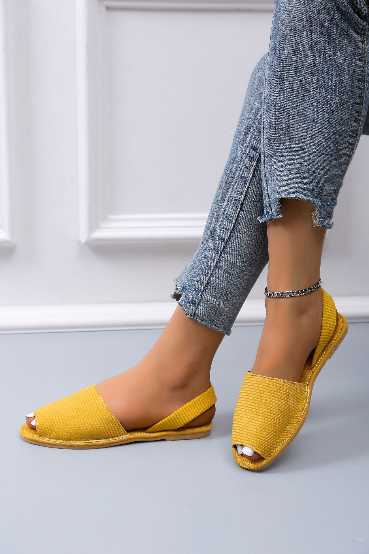 外贸大码平底凉鞋女2022夏季新款欧美露趾套脚懒人鞋外穿女款凉鞋