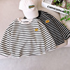 girl Striped long-sleeved T-shirt 2023 Spring new pattern Children T-shirts Base coat Korean Edition Easy Sweater 81101