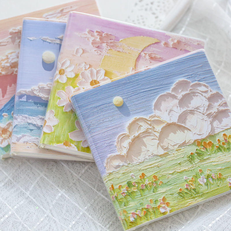 方方本油画小方块胶套笔记本子手账本ins风周计划本手帐本少女心